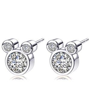 Mickey Mouse Disney Sterling Sil Platinum Earrings